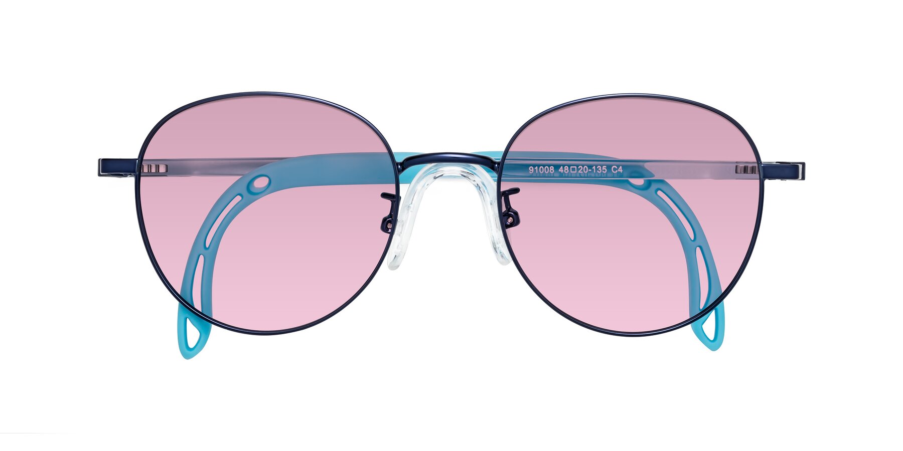 Folded Front of Ann in Sailor Blue with Light Wine Tinted Lenses