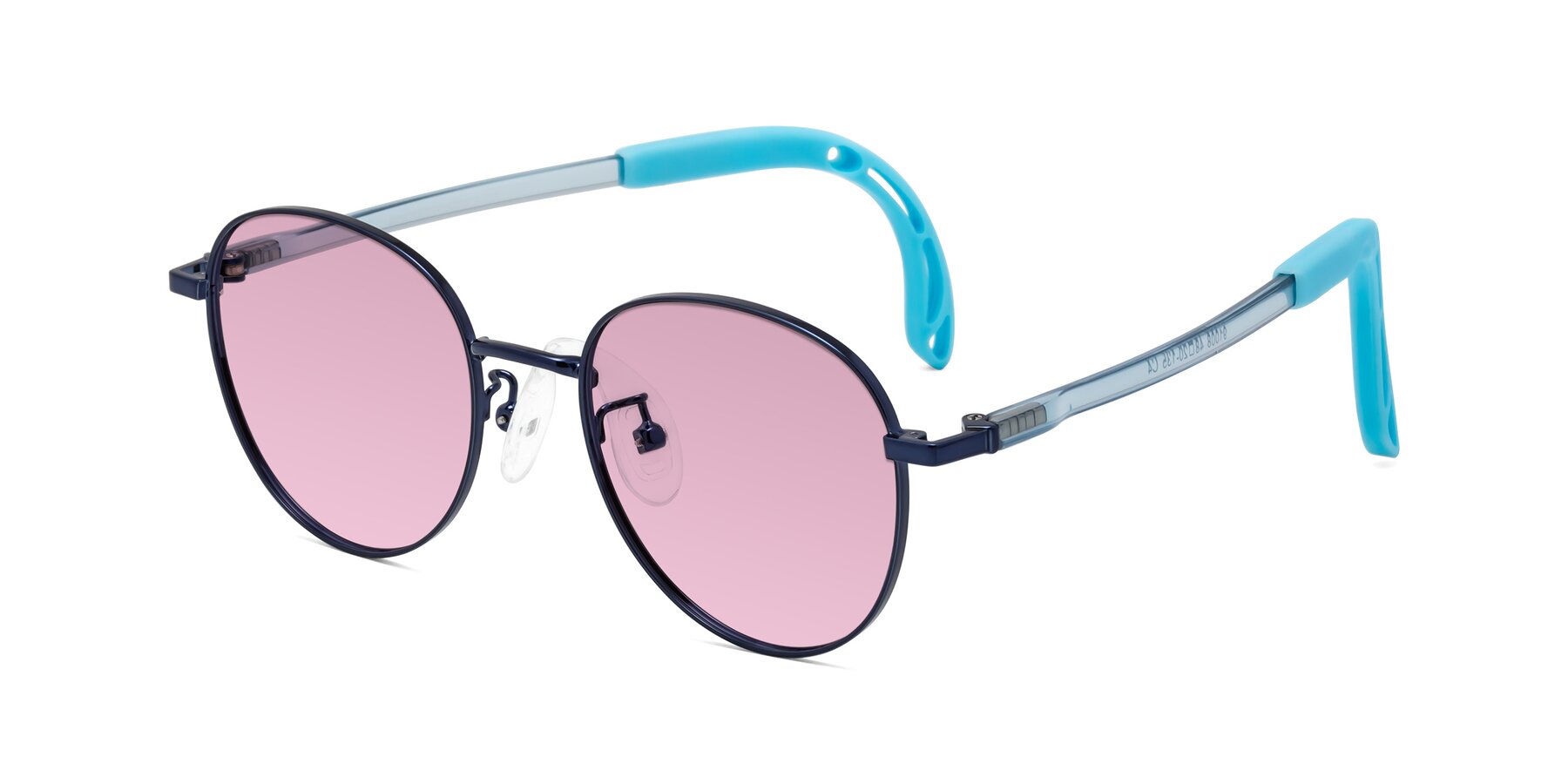 Angle of Ann in Sailor Blue with Light Wine Tinted Lenses