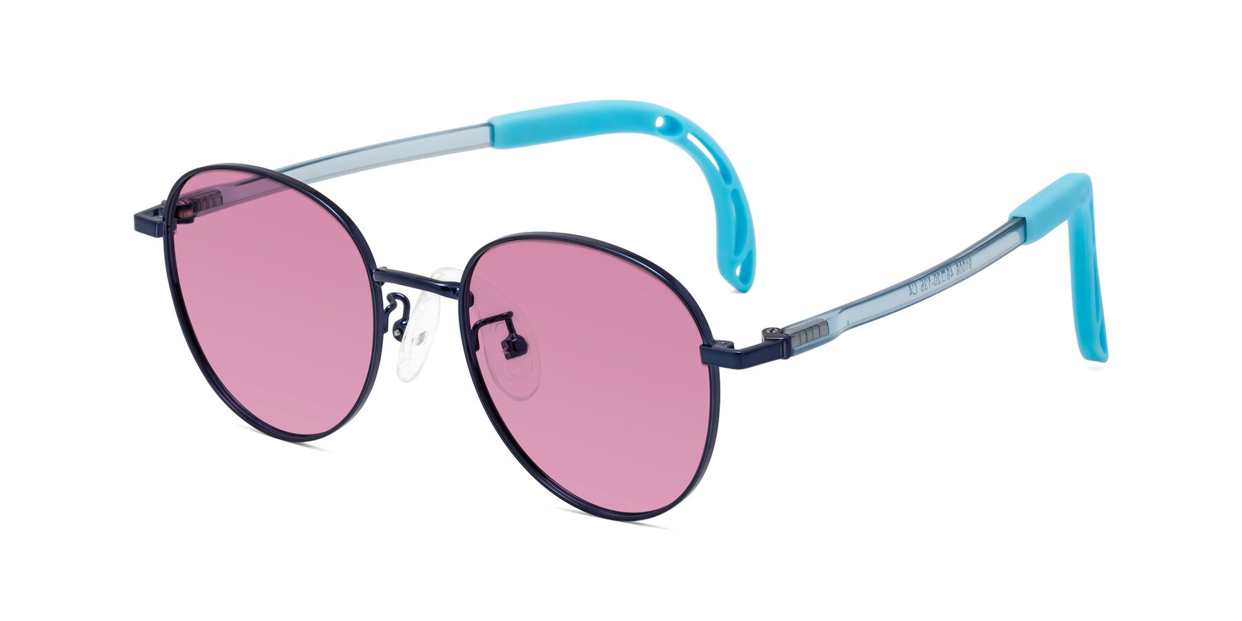 Angle of Ann in Sailor Blue with Medium Wine Tinted Lenses