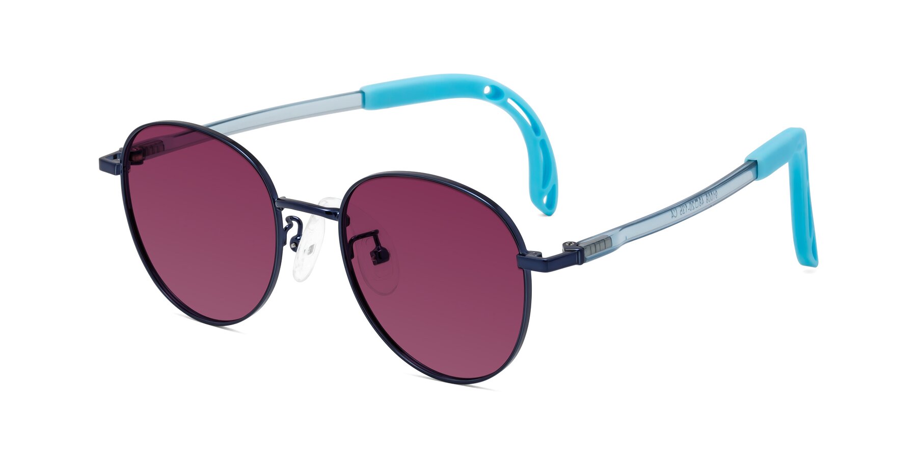 Angle of Ann in Sailor Blue with Wine Tinted Lenses