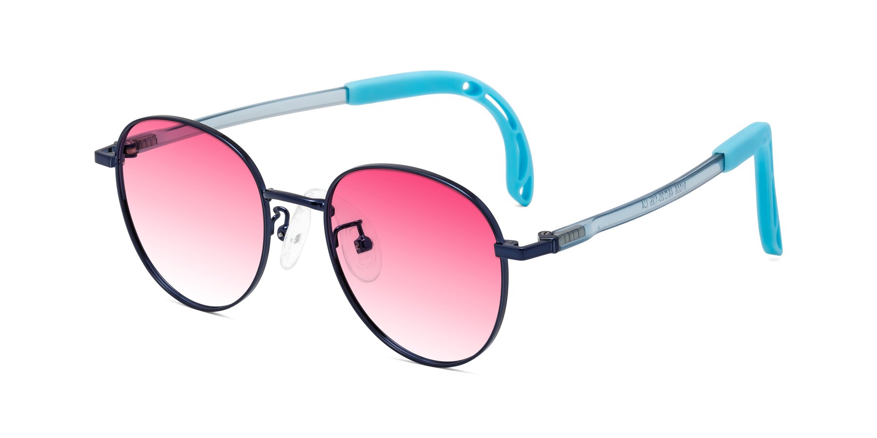 Angle of Ann in Sailor Blue with Pink Gradient Lenses