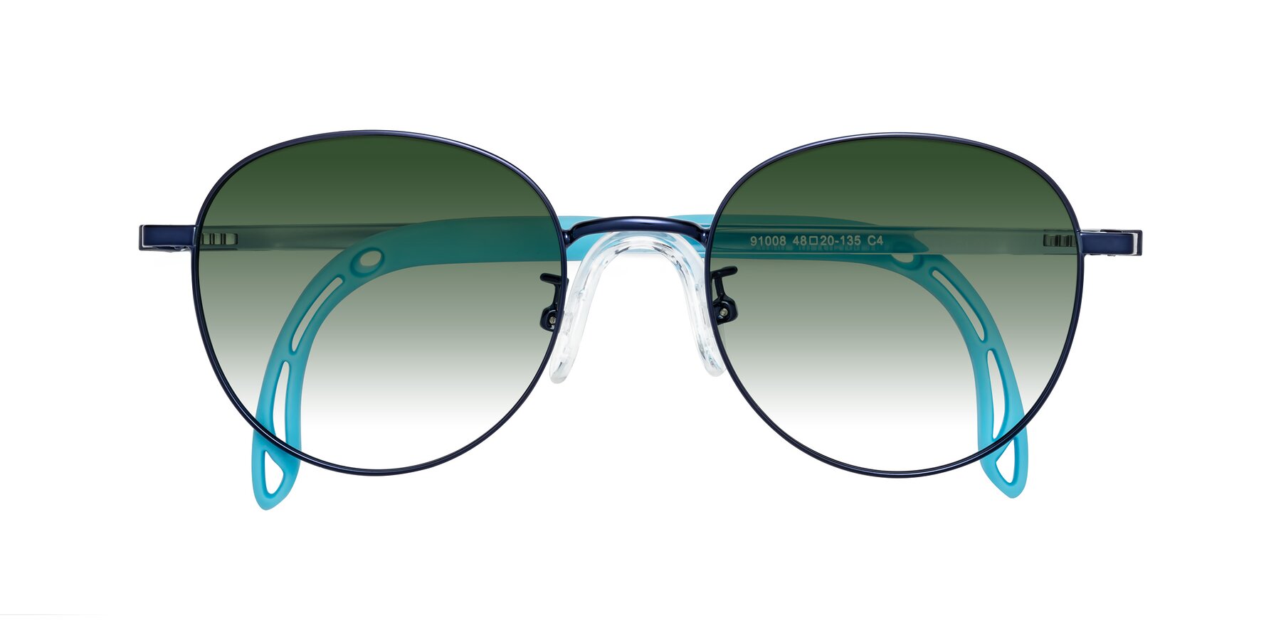 Folded Front of Ann in Sailor Blue with Green Gradient Lenses