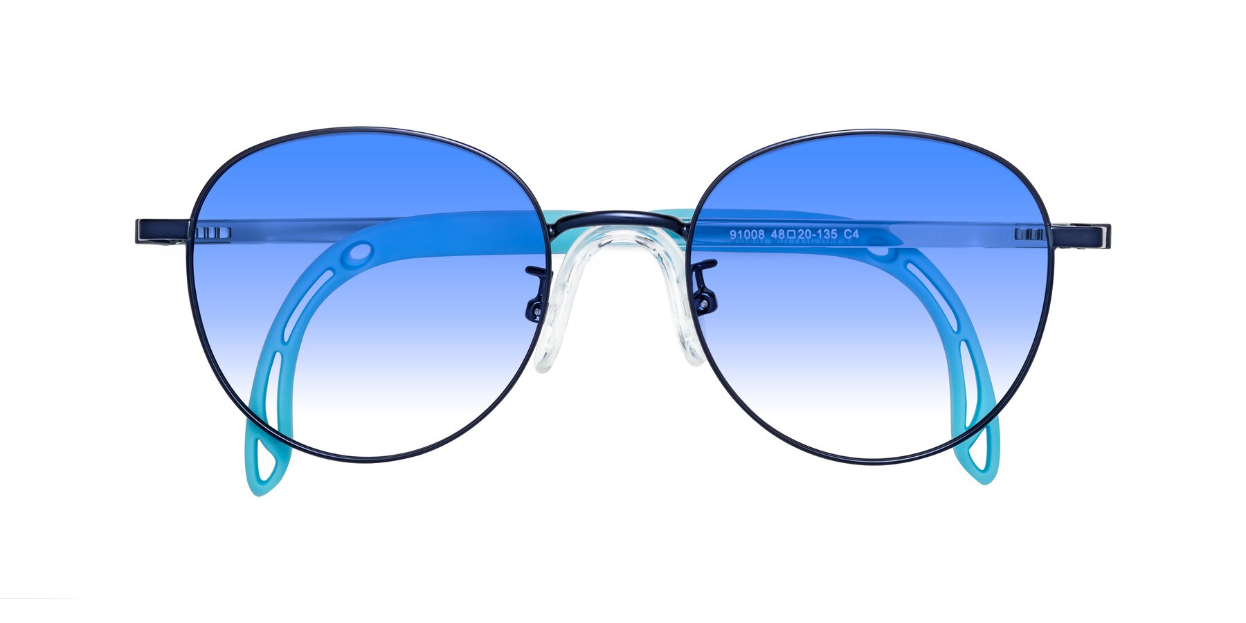 Folded Front of Ann in Sailor Blue with Blue Gradient Lenses