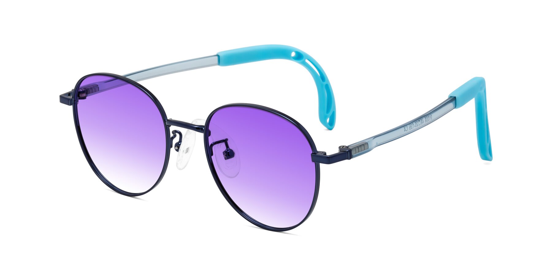 Angle of Ann in Sailor Blue with Purple Gradient Lenses