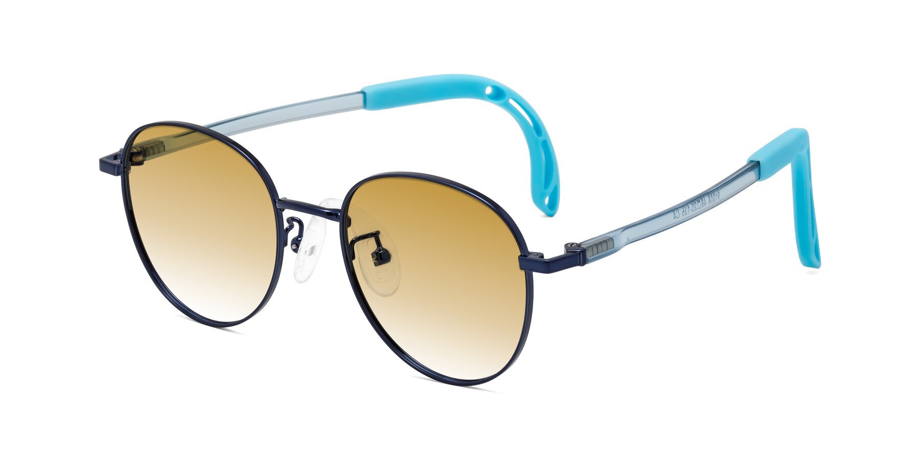 Angle of Ann in Sailor Blue with Champagne Gradient Lenses