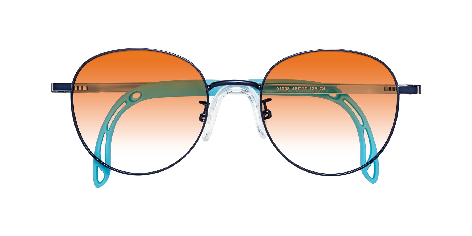 Folded Front of Ann in Sailor Blue with Orange Gradient Lenses