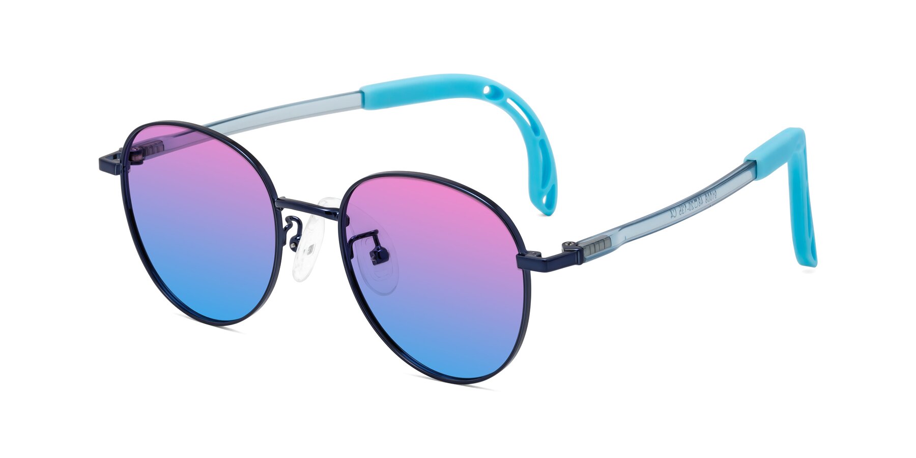 Angle of Ann in Sailor Blue with Pink / Blue Gradient Lenses