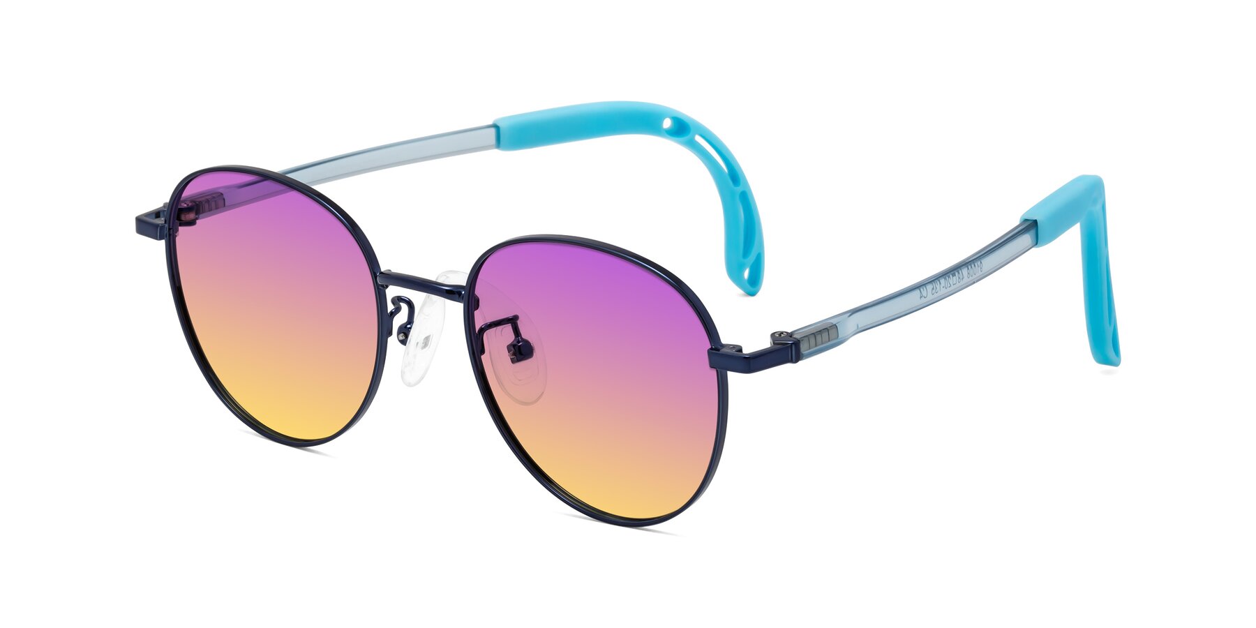 Angle of Ann in Sailor Blue with Purple / Yellow Gradient Lenses