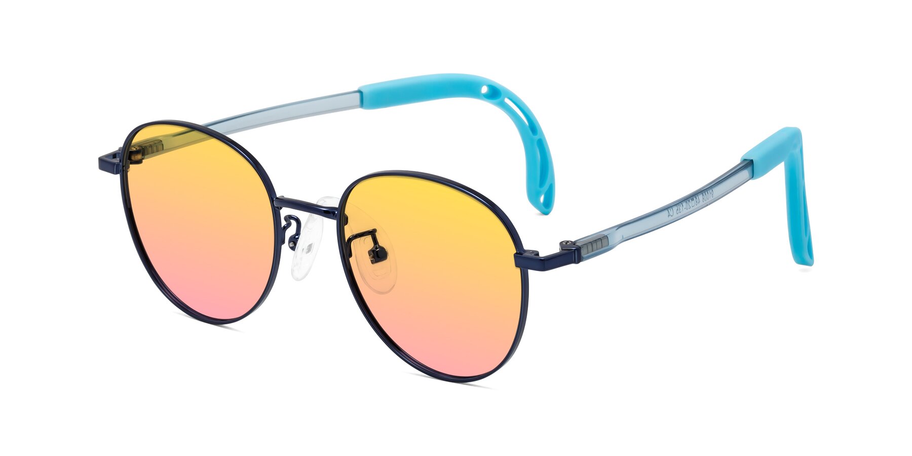 Angle of Ann in Sailor Blue with Yellow / Pink Gradient Lenses