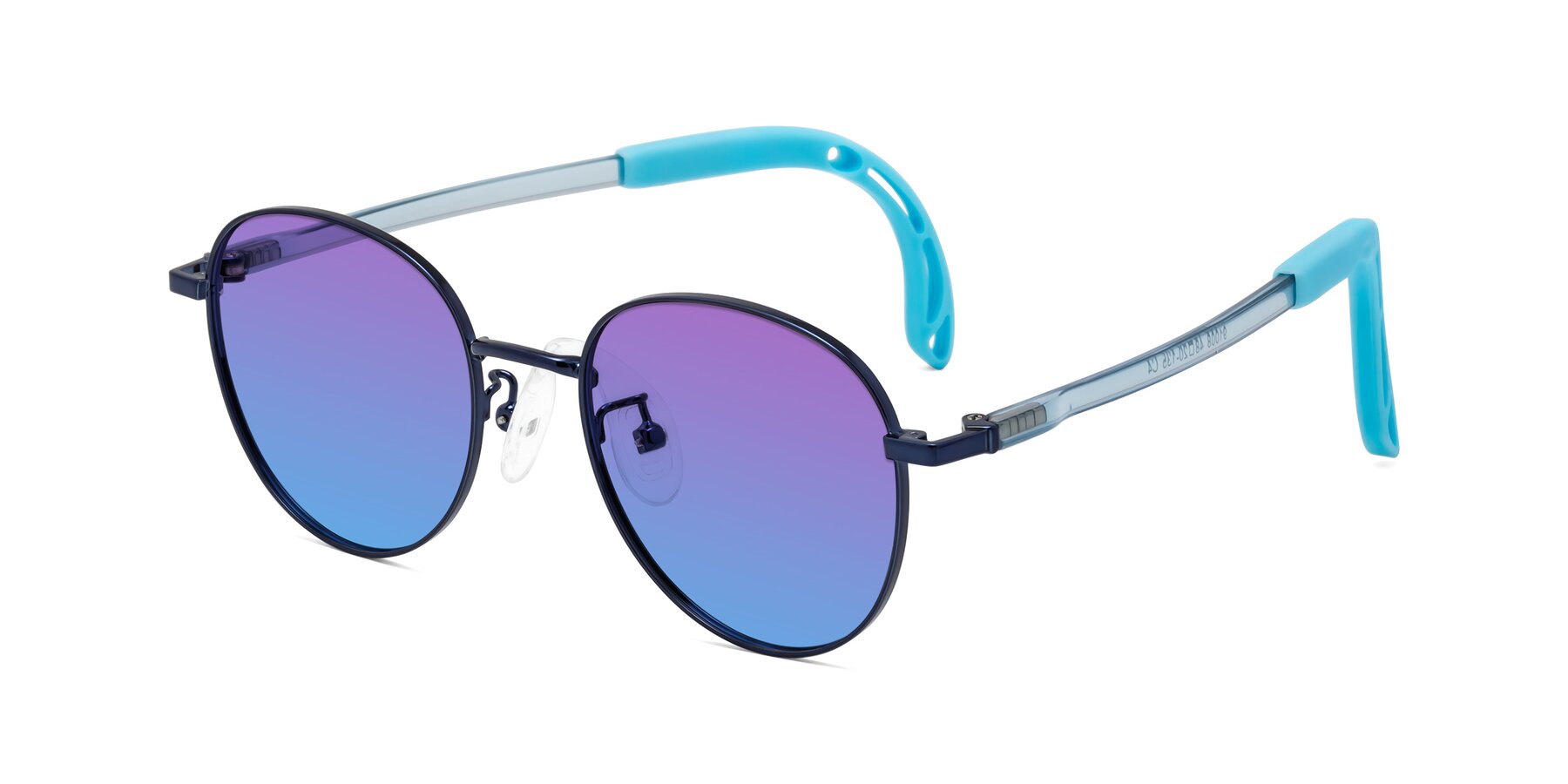 Angle of Ann in Sailor Blue with Purple / Blue Gradient Lenses