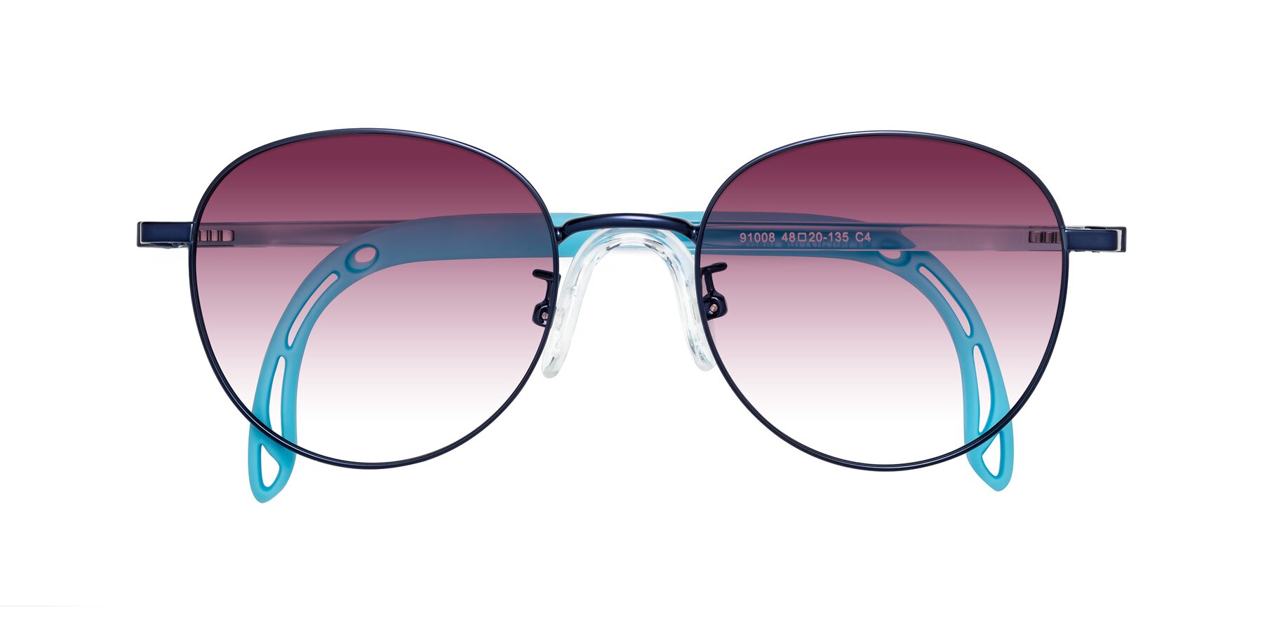 Folded Front of Ann in Sailor Blue with Wine Gradient Lenses