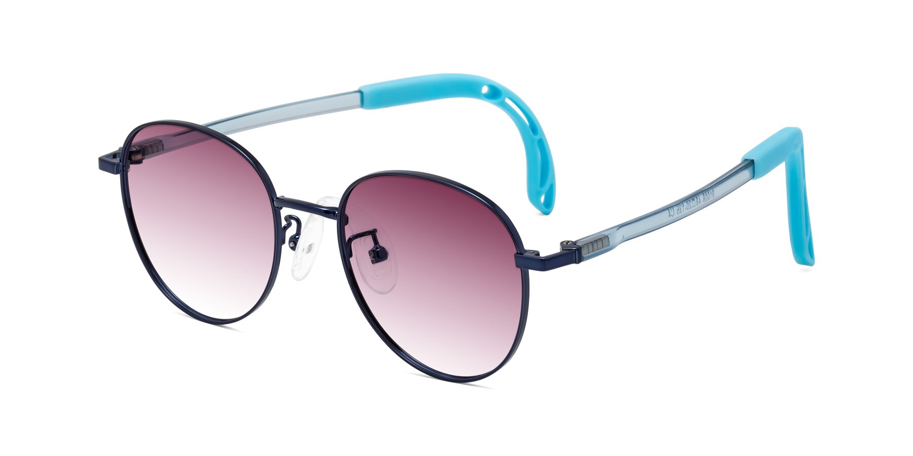 Angle of Ann in Sailor Blue with Wine Gradient Lenses