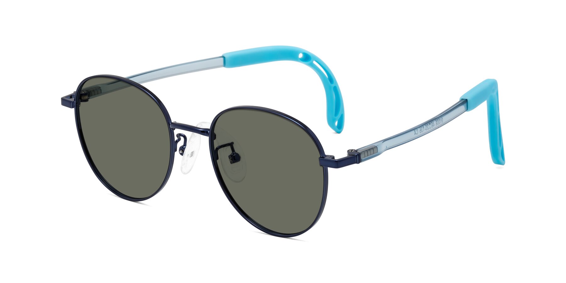 Angle of Ann in Sailor Blue with Gray Polarized Lenses