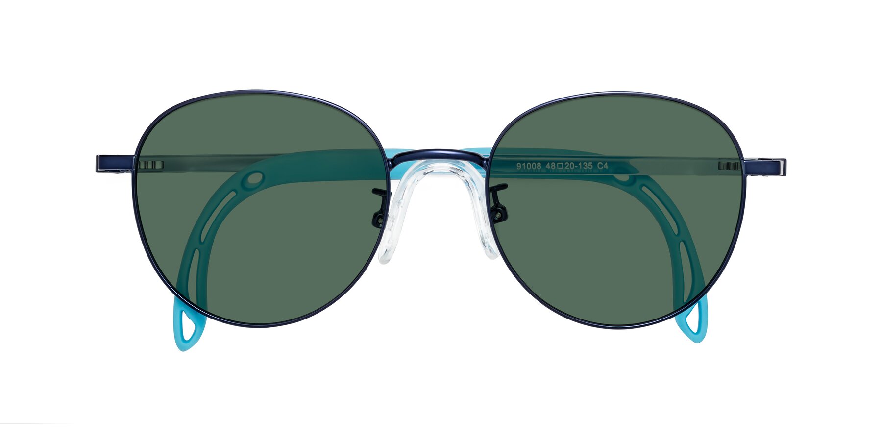 Folded Front of Ann in Sailor Blue with Green Polarized Lenses