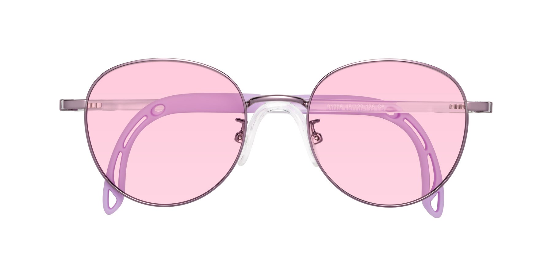 Folded Front of Ann in Magician Purple with Light Pink Tinted Lenses