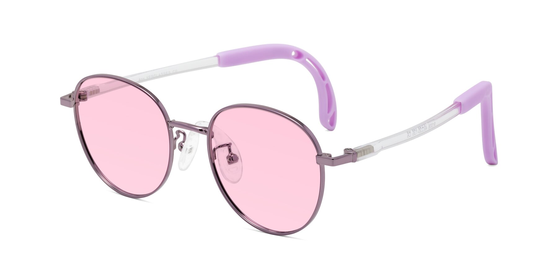 Angle of Ann in Magician Purple with Light Pink Tinted Lenses