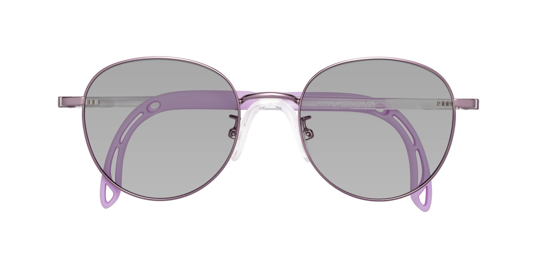 Folded Front of Ann in Magician Purple with Light Gray Tinted Lenses