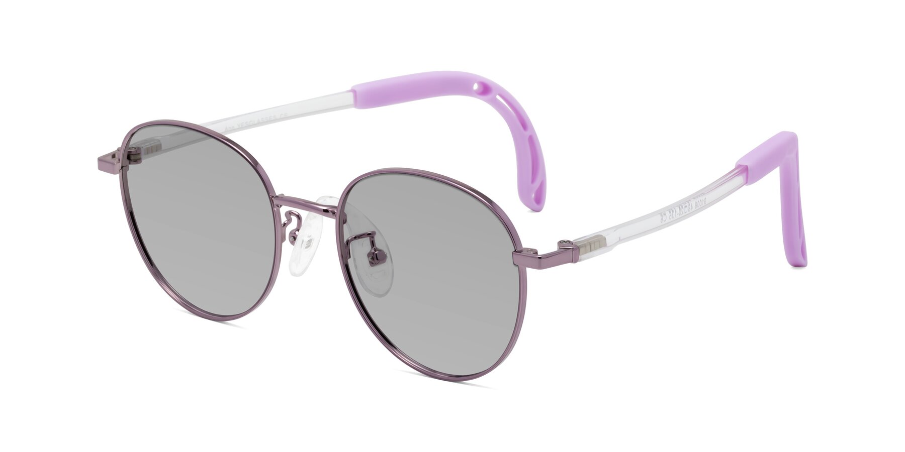 Angle of Ann in Magician Purple with Light Gray Tinted Lenses