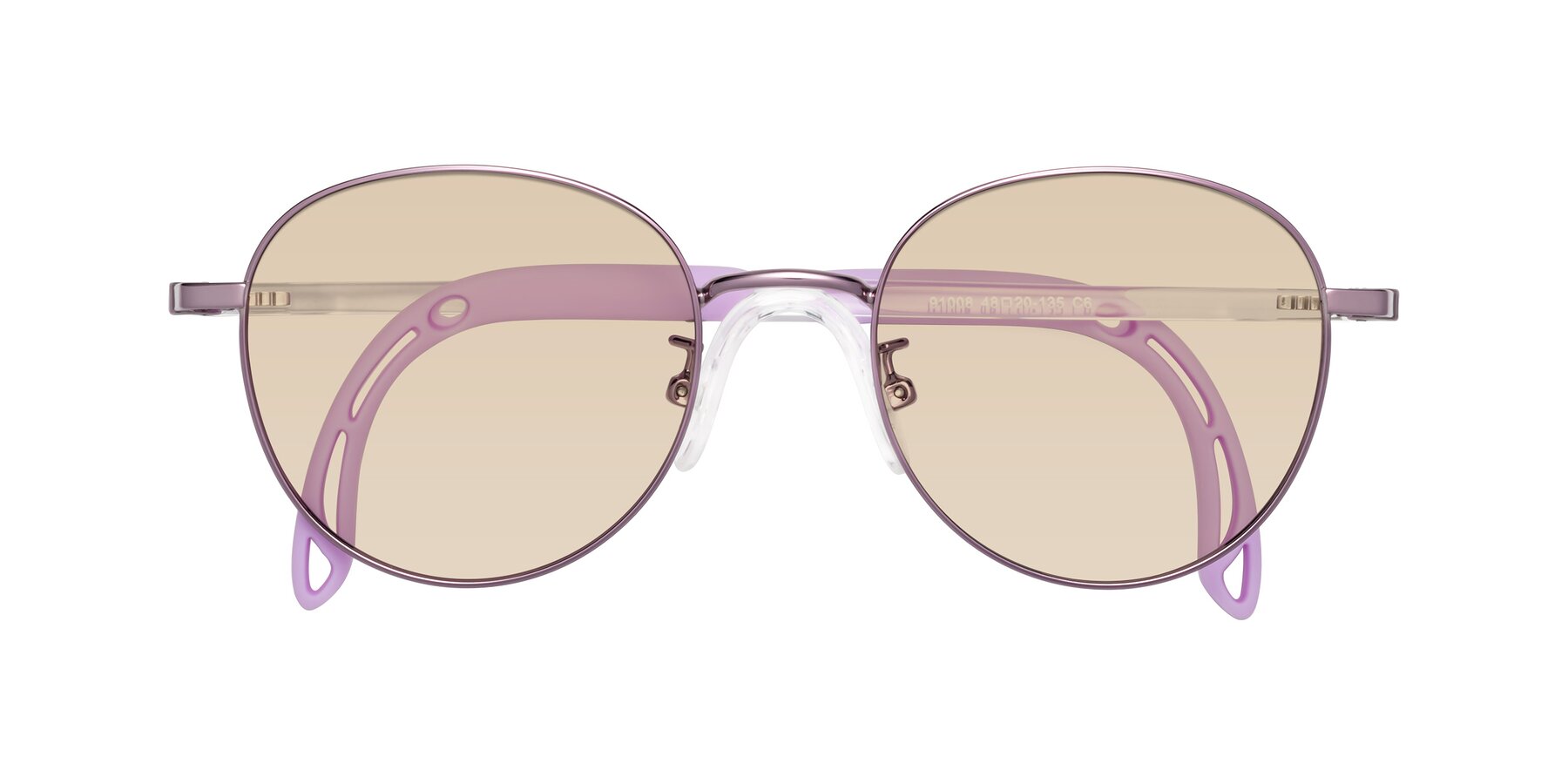 Folded Front of Ann in Magician Purple with Light Brown Tinted Lenses