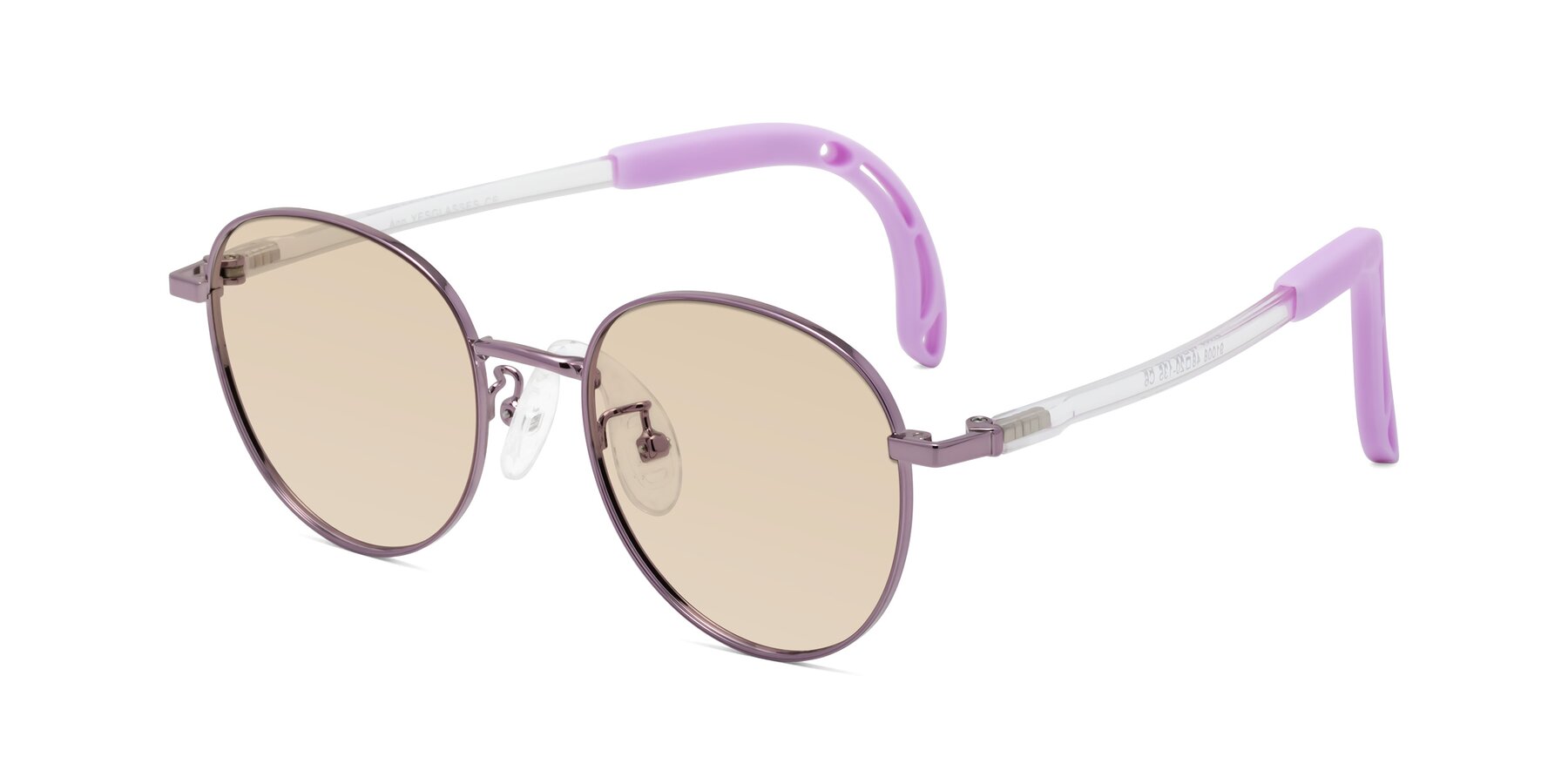 Angle of Ann in Magician Purple with Light Brown Tinted Lenses