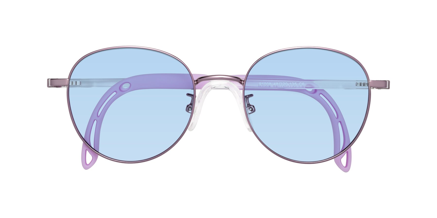 Folded Front of Ann in Magician Purple with Light Blue Tinted Lenses