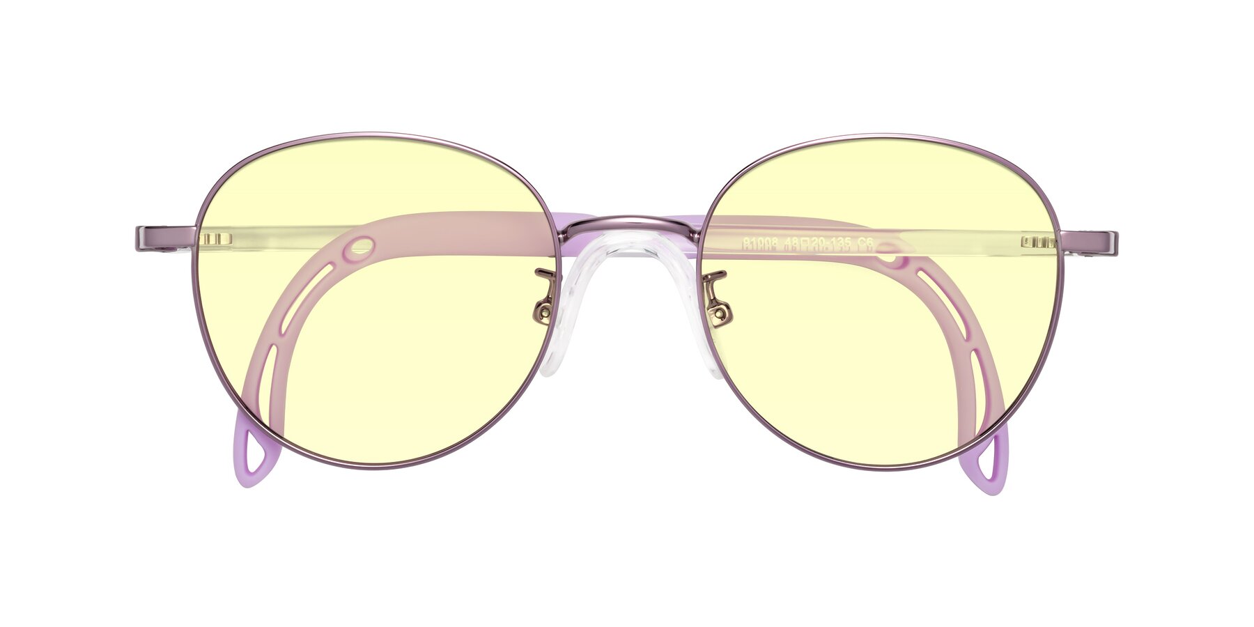 Folded Front of Ann in Magician Purple with Light Yellow Tinted Lenses