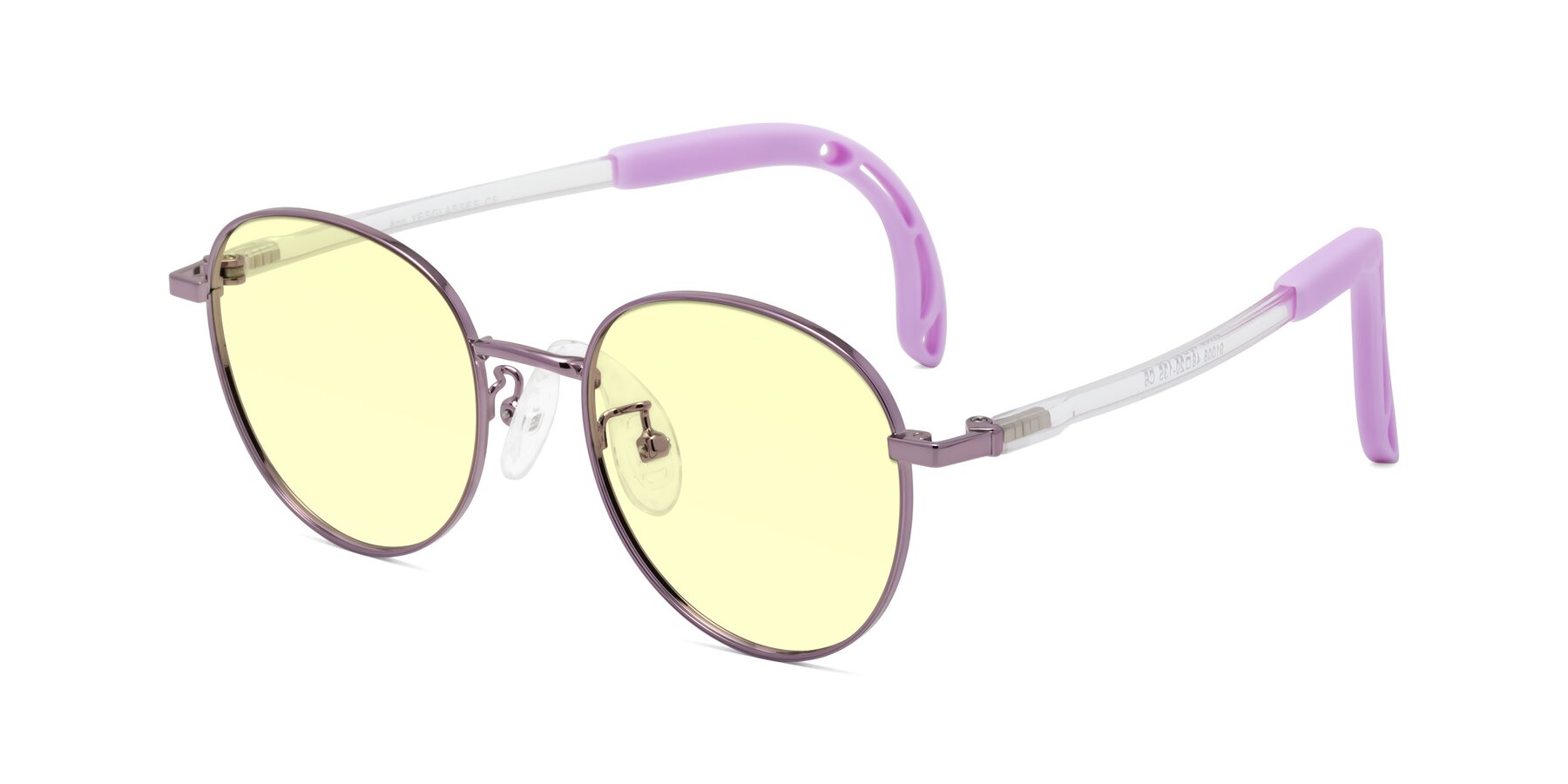 Angle of Ann in Magician Purple with Light Yellow Tinted Lenses