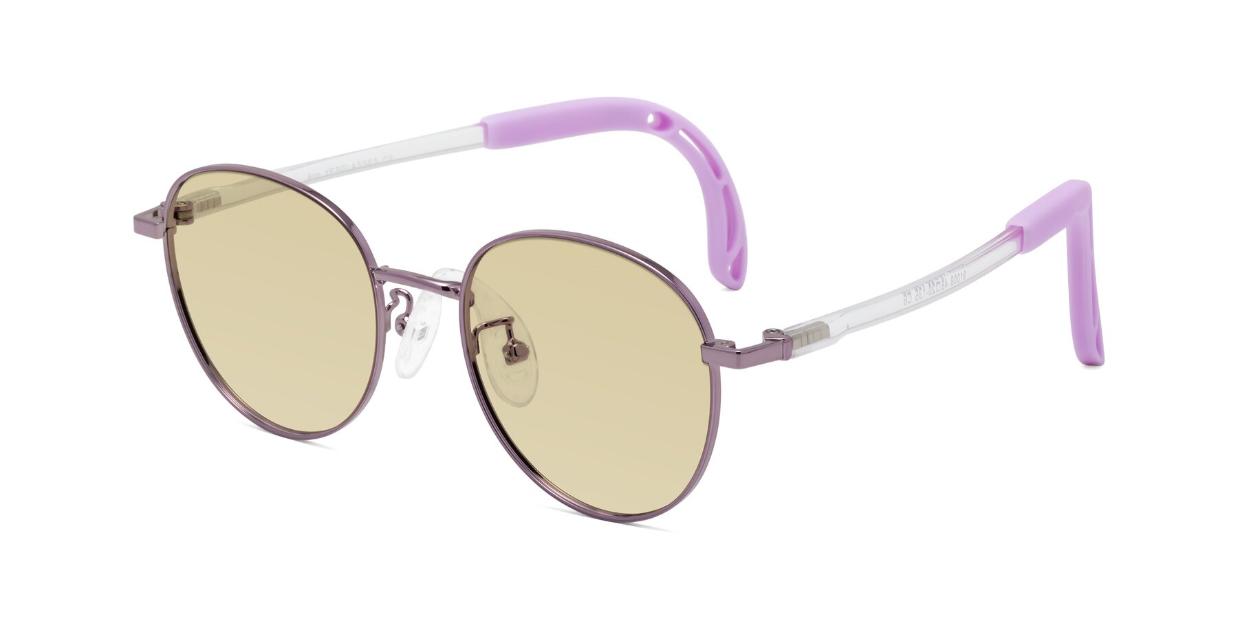 Angle of Ann in Magician Purple with Light Champagne Tinted Lenses