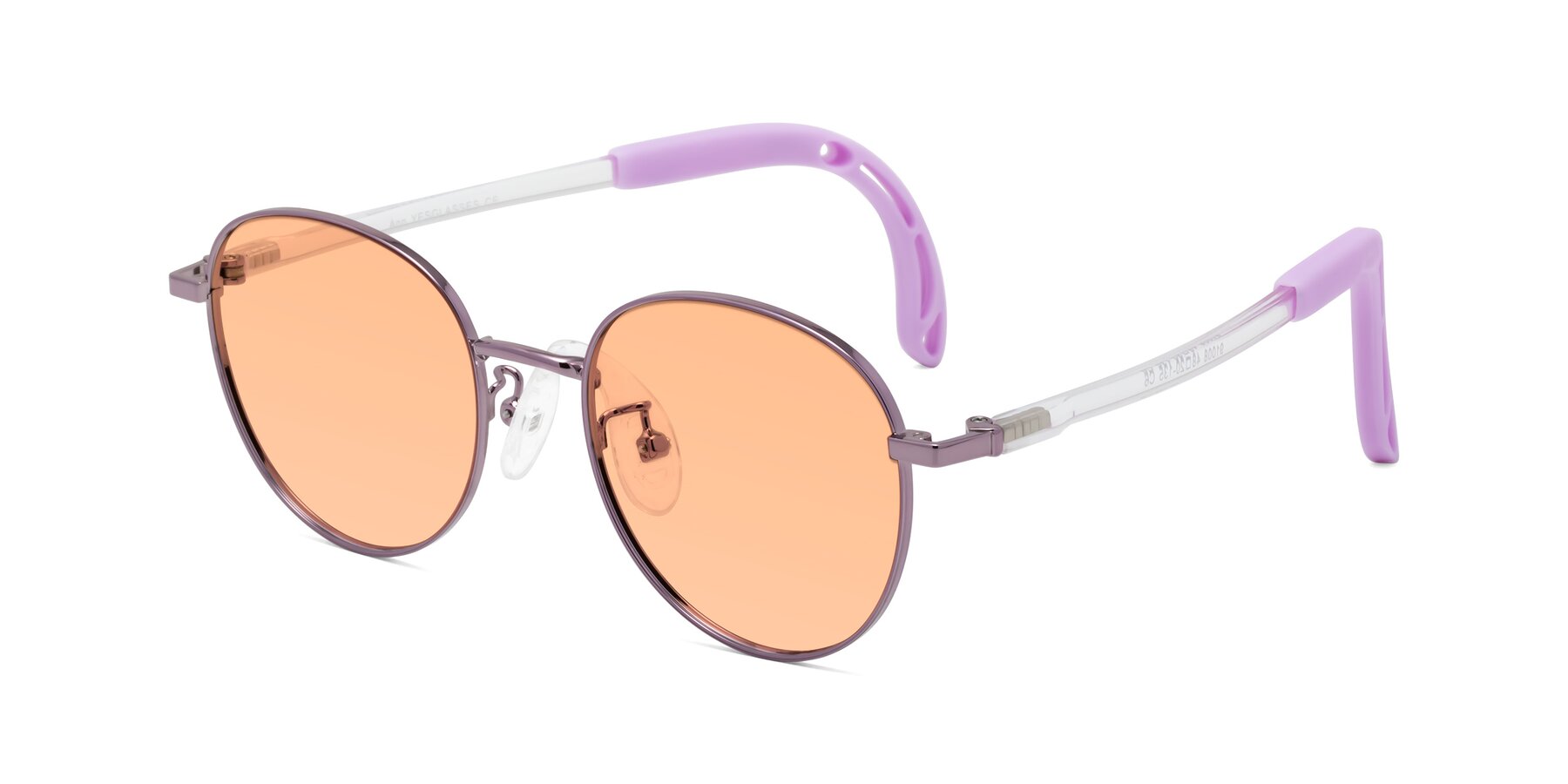 Angle of Ann in Magician Purple with Light Orange Tinted Lenses