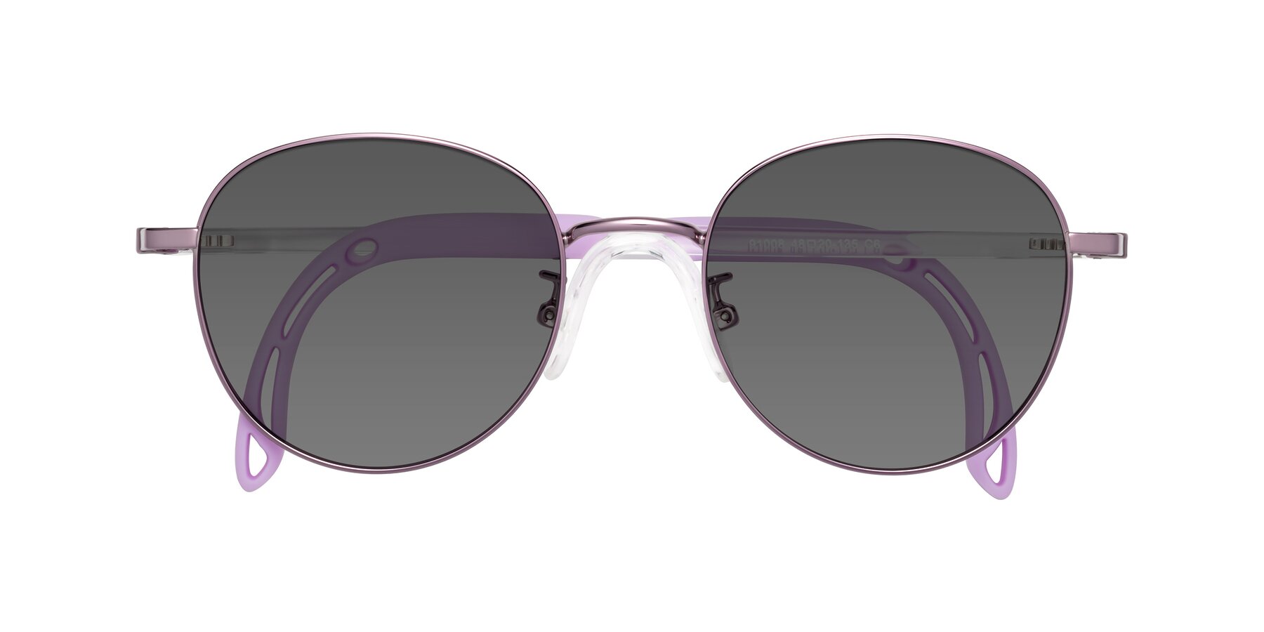 Folded Front of Ann in Magician Purple with Medium Gray Tinted Lenses