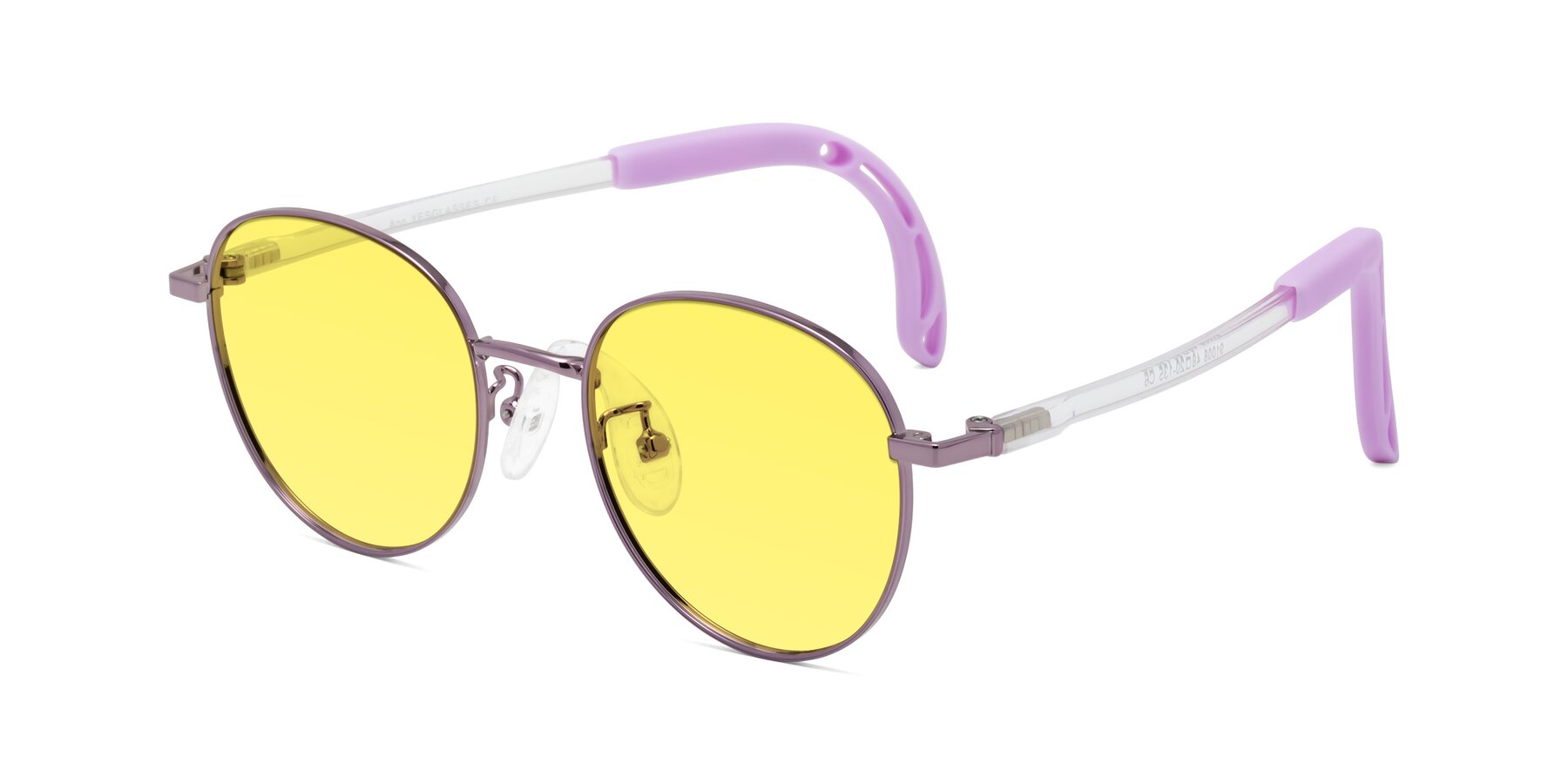 Angle of Ann in Magician Purple with Medium Yellow Tinted Lenses