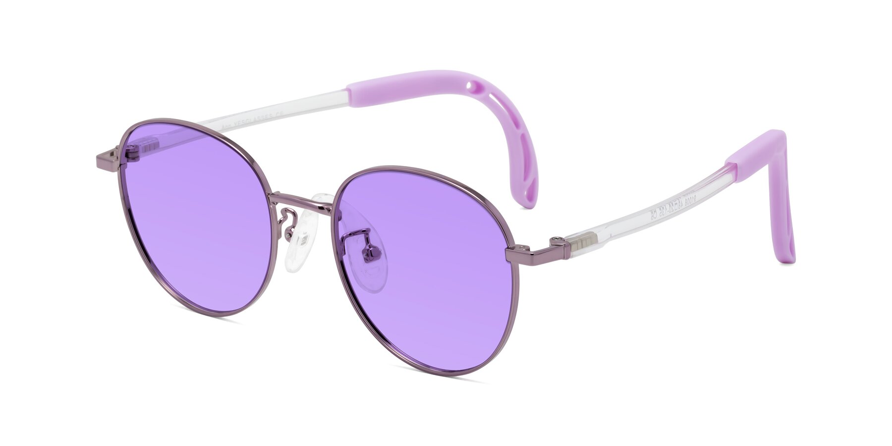 Angle of Ann in Magician Purple with Medium Purple Tinted Lenses