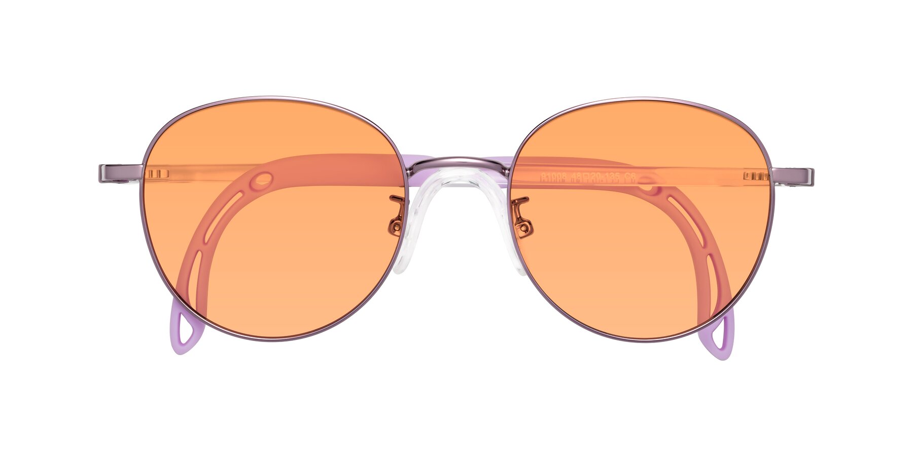 Folded Front of Ann in Magician Purple with Medium Orange Tinted Lenses