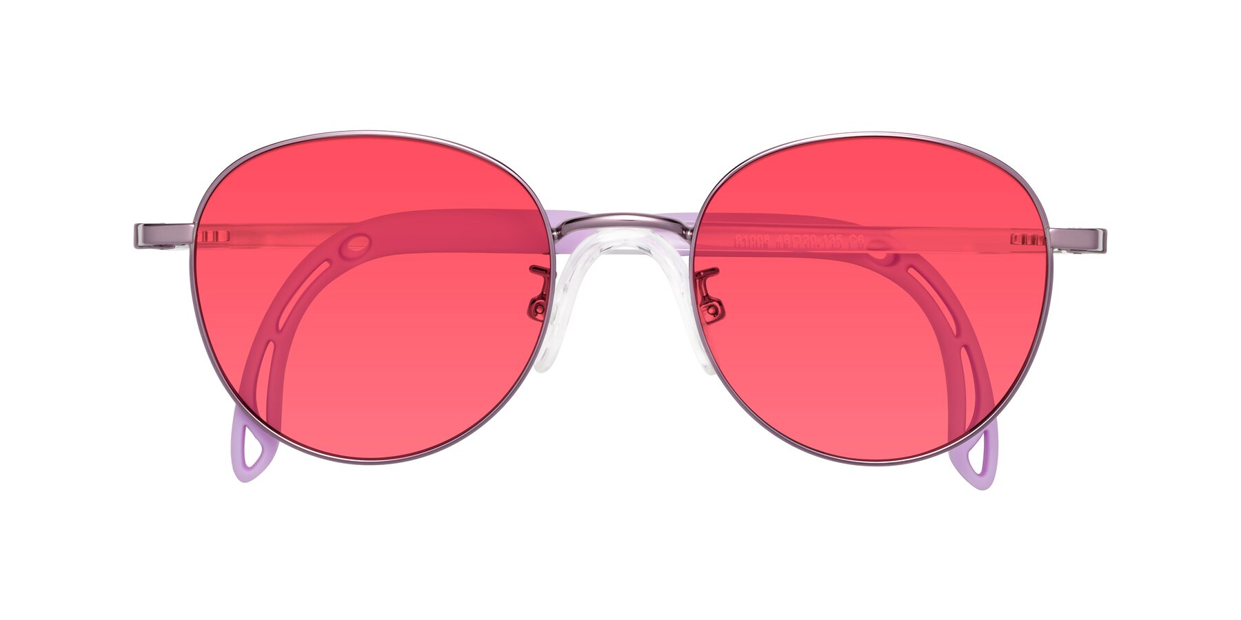 Folded Front of Ann in Magician Purple with Red Tinted Lenses