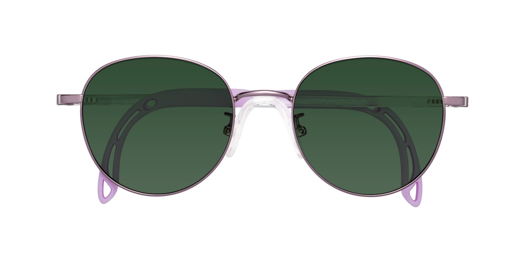 Folded Front of Ann in Magician Purple with Green Tinted Lenses