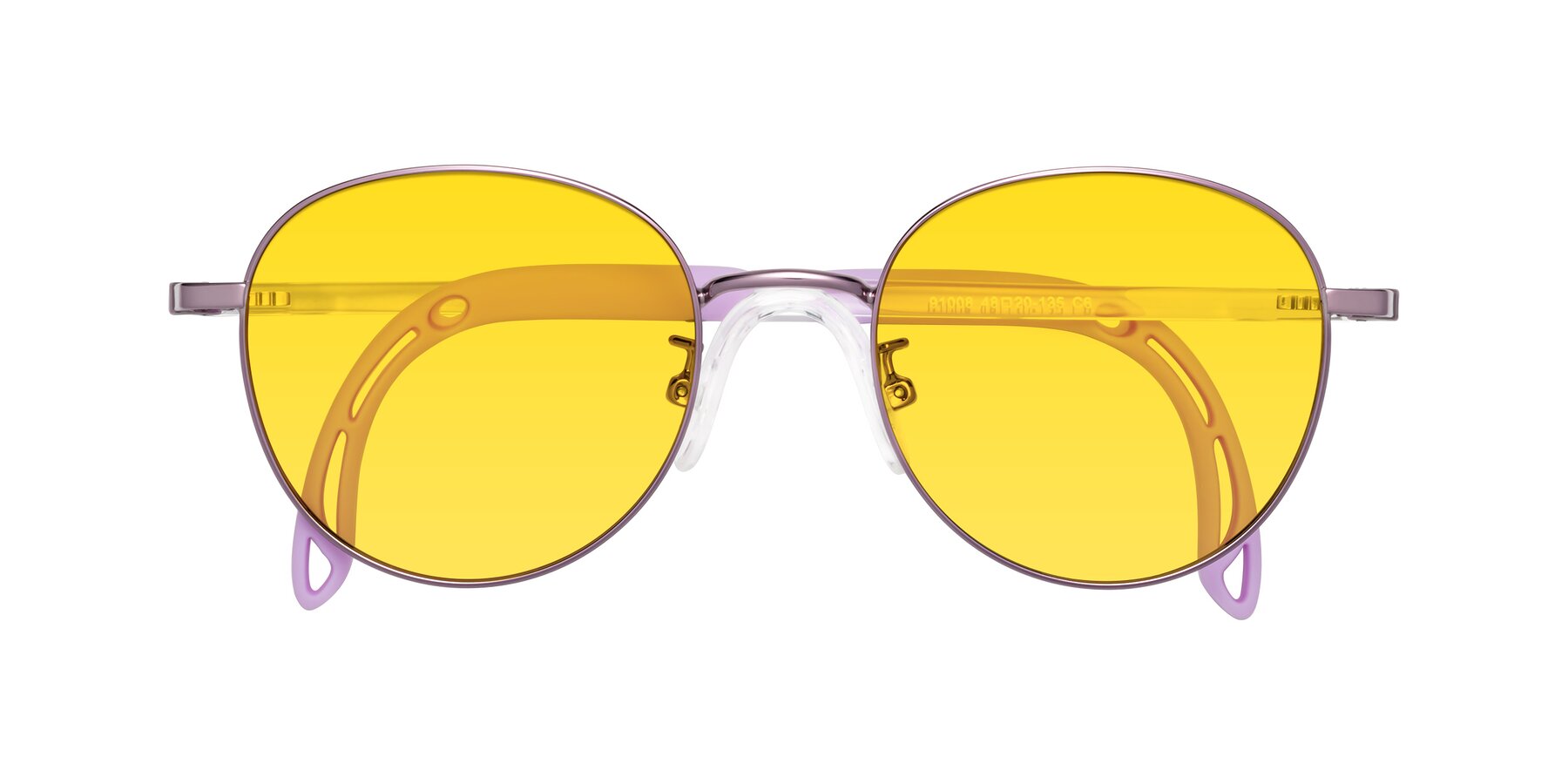 Folded Front of Ann in Magician Purple with Yellow Tinted Lenses