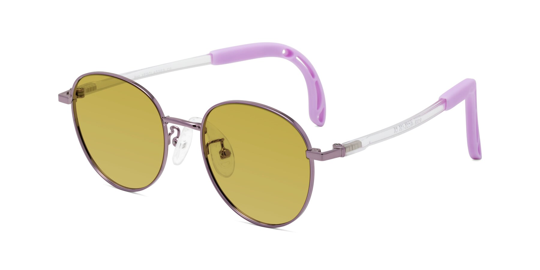 Angle of Ann in Magician Purple with Champagne Tinted Lenses