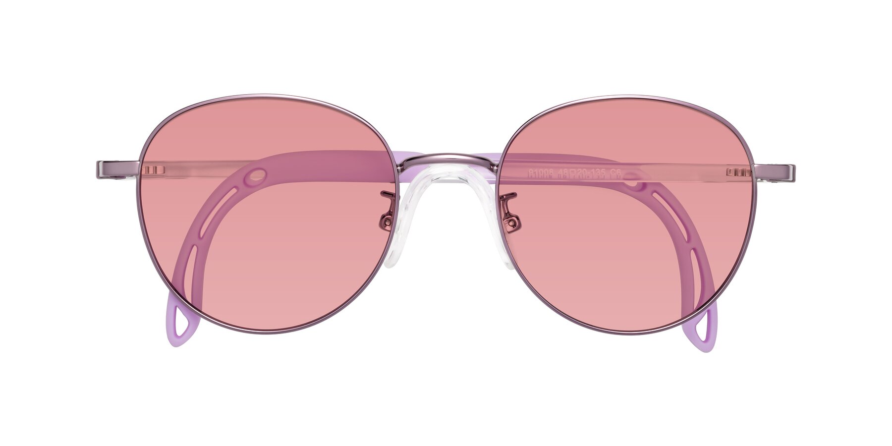 Folded Front of Ann in Magician Purple with Medium Garnet Tinted Lenses