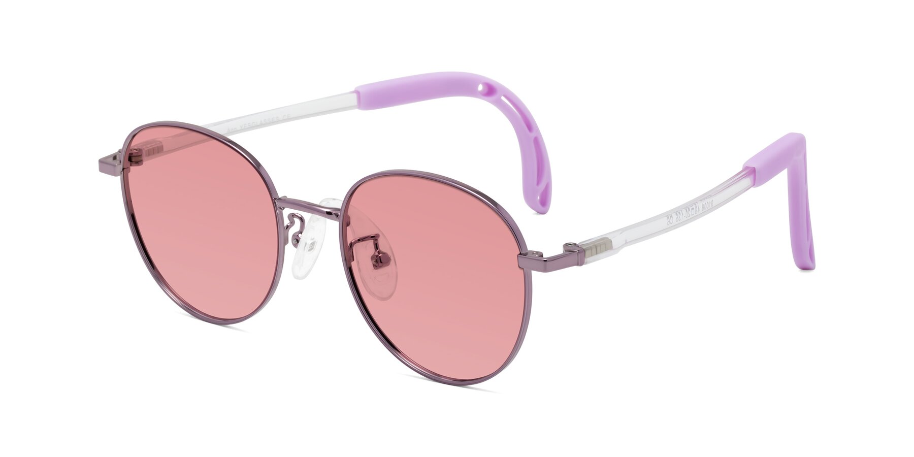 Angle of Ann in Magician Purple with Medium Garnet Tinted Lenses