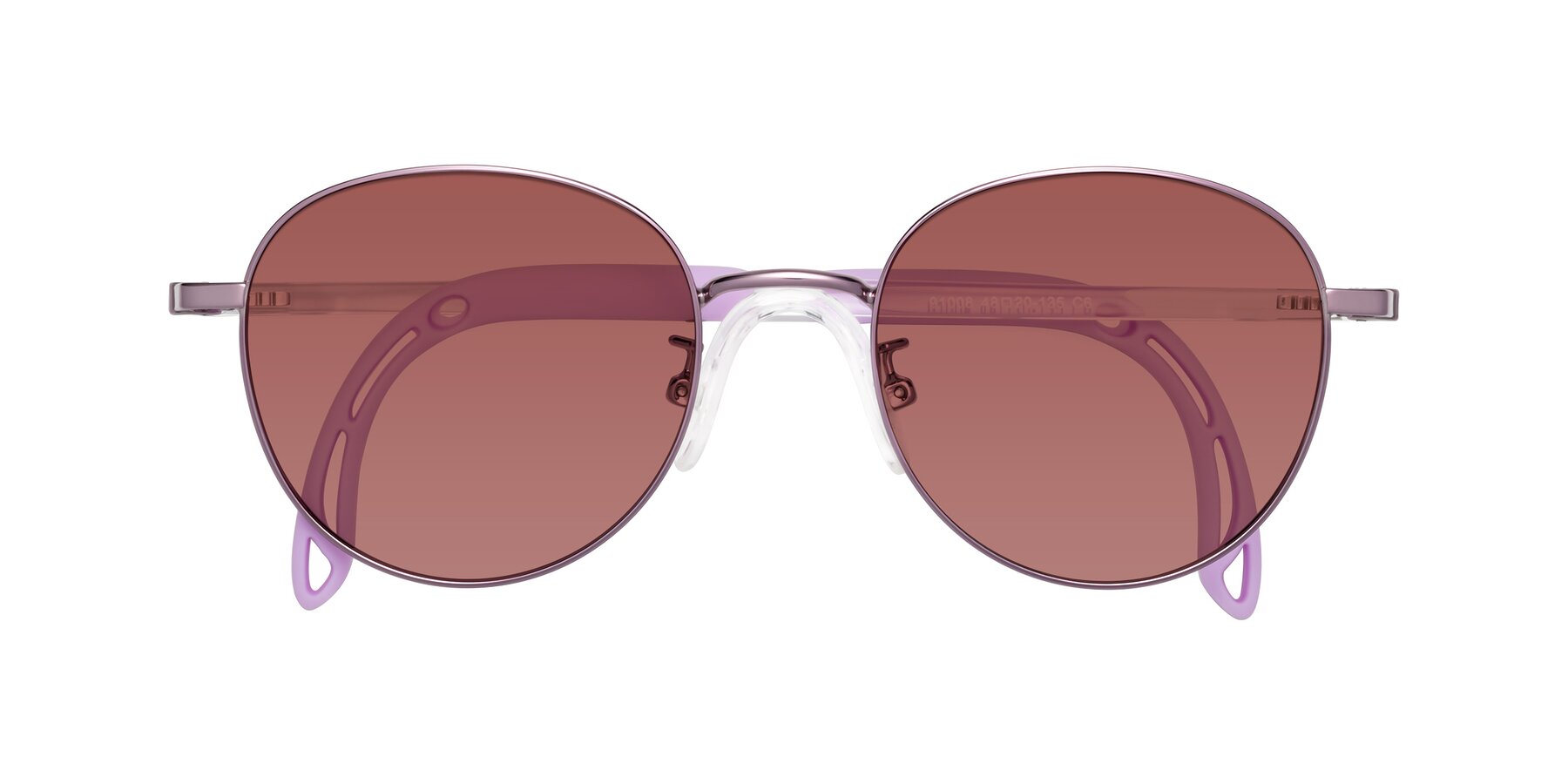 Folded Front of Ann in Magician Purple with Garnet Tinted Lenses