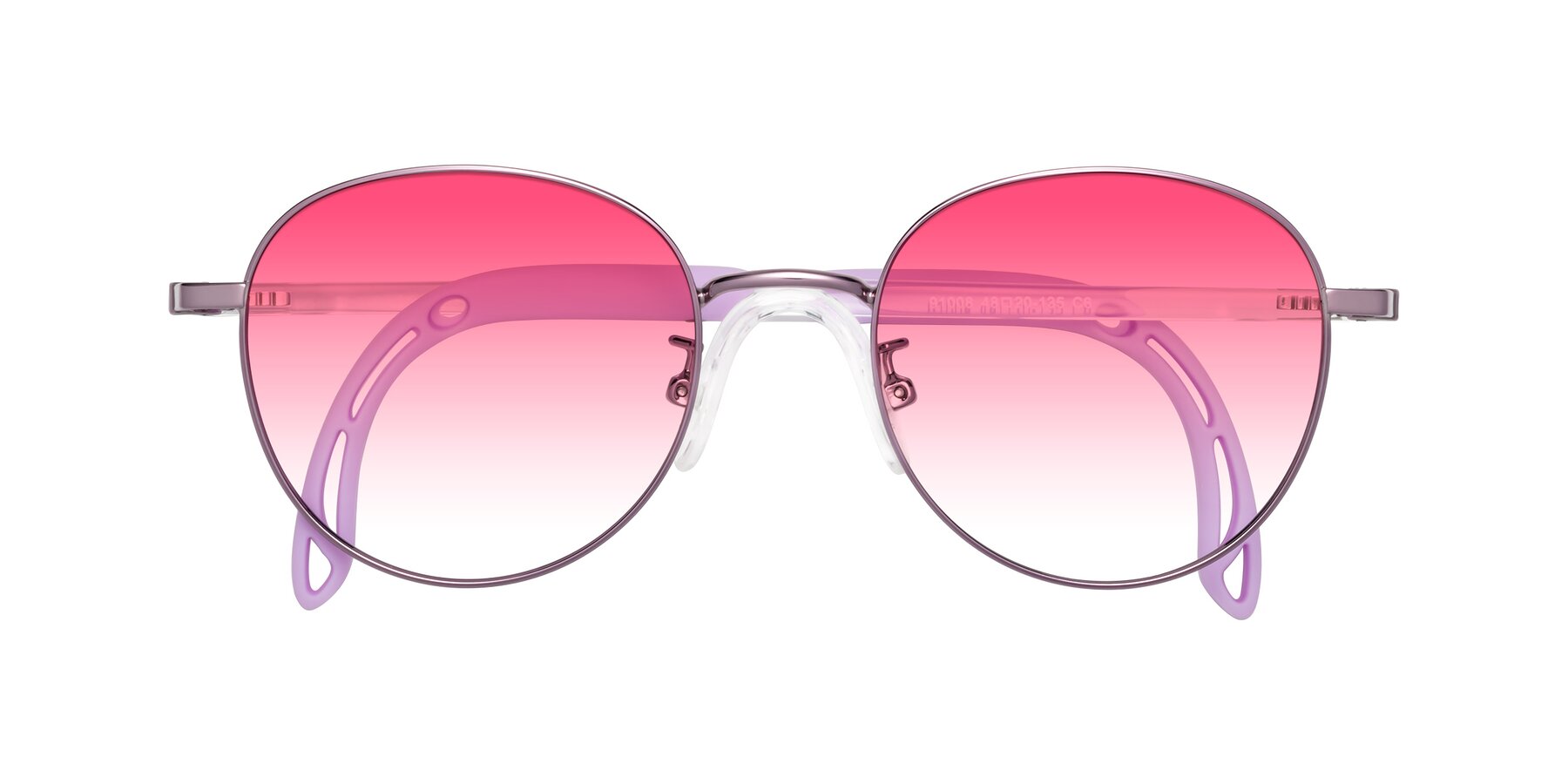 Folded Front of Ann in Magician Purple with Pink Gradient Lenses