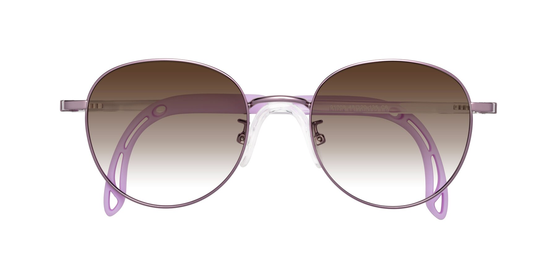 Folded Front of Ann in Magician Purple with Brown Gradient Lenses