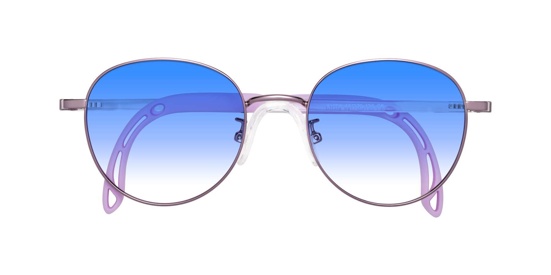 Folded Front of Ann in Magician Purple with Blue Gradient Lenses