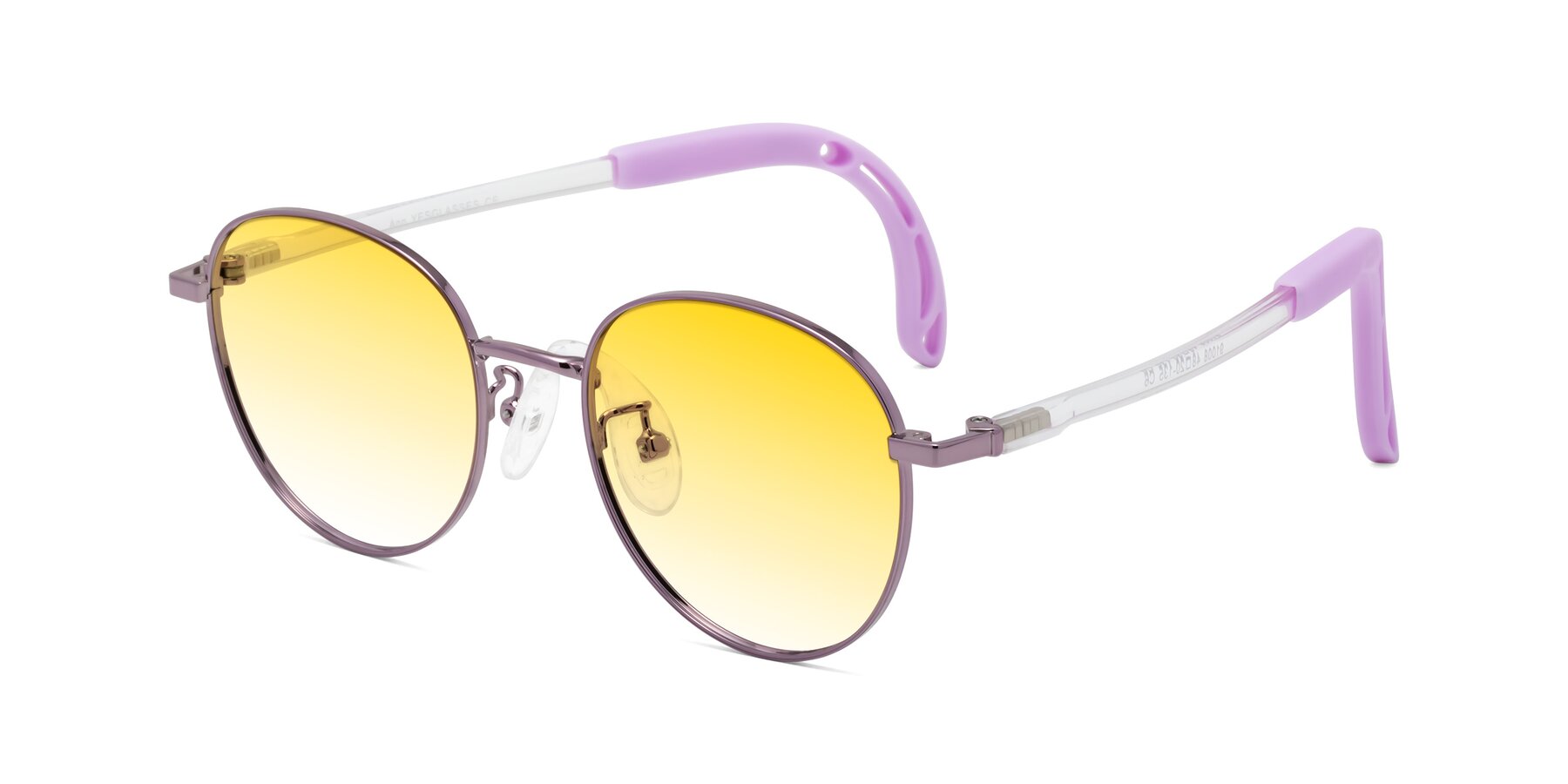 Angle of Ann in Magician Purple with Yellow Gradient Lenses