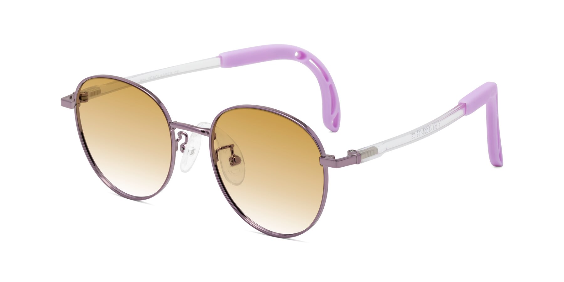 Angle of Ann in Magician Purple with Champagne Gradient Lenses