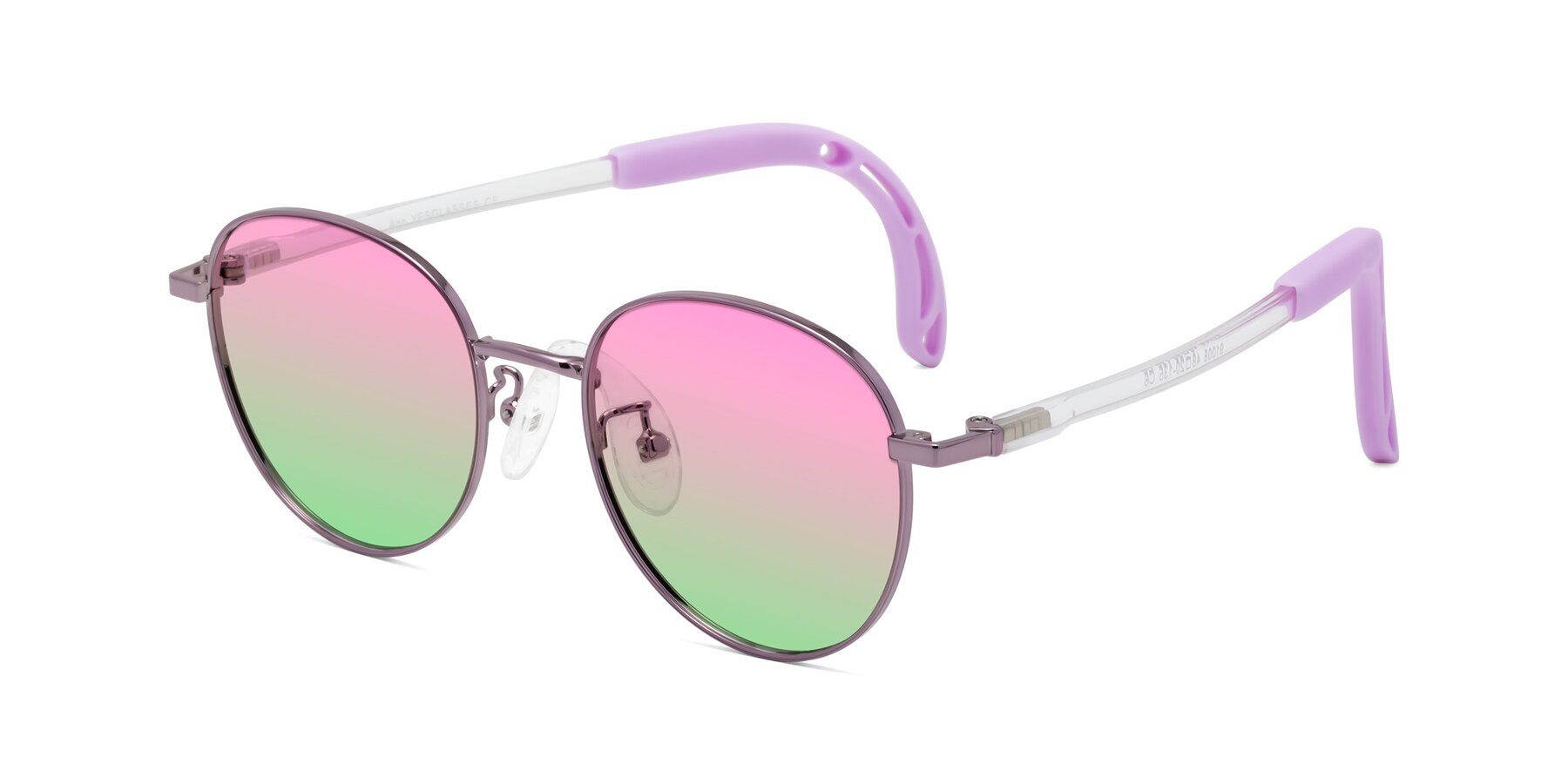 Angle of Ann in Magician Purple with Pink / Green Gradient Lenses