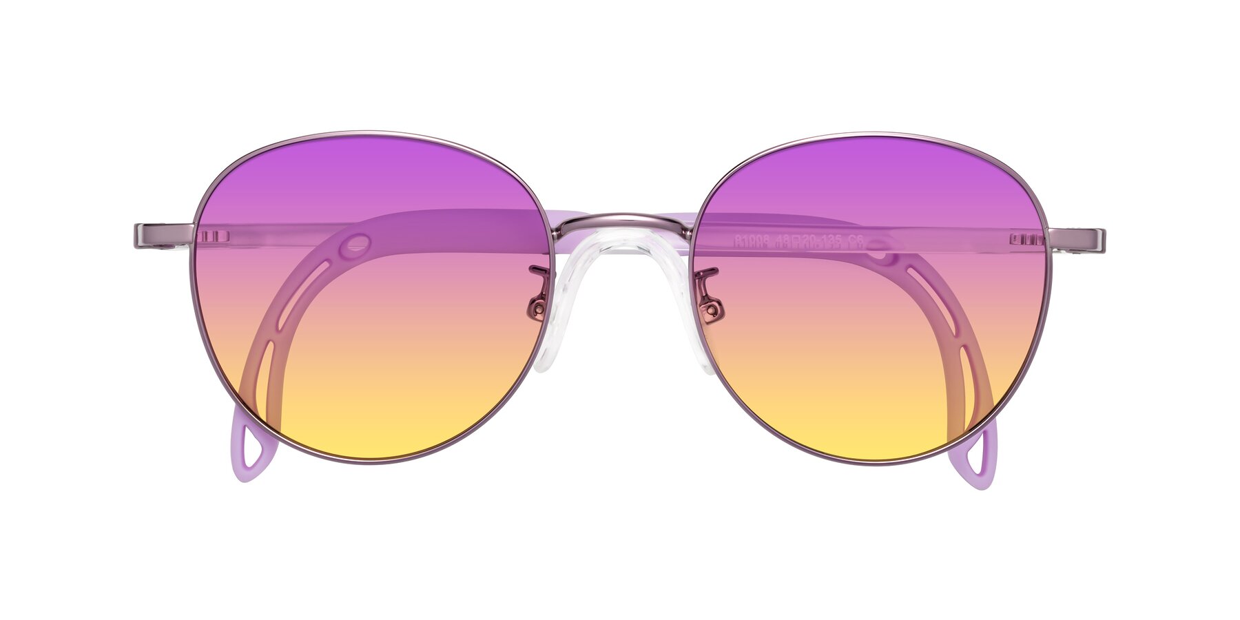 Folded Front of Ann in Magician Purple with Purple / Yellow Gradient Lenses