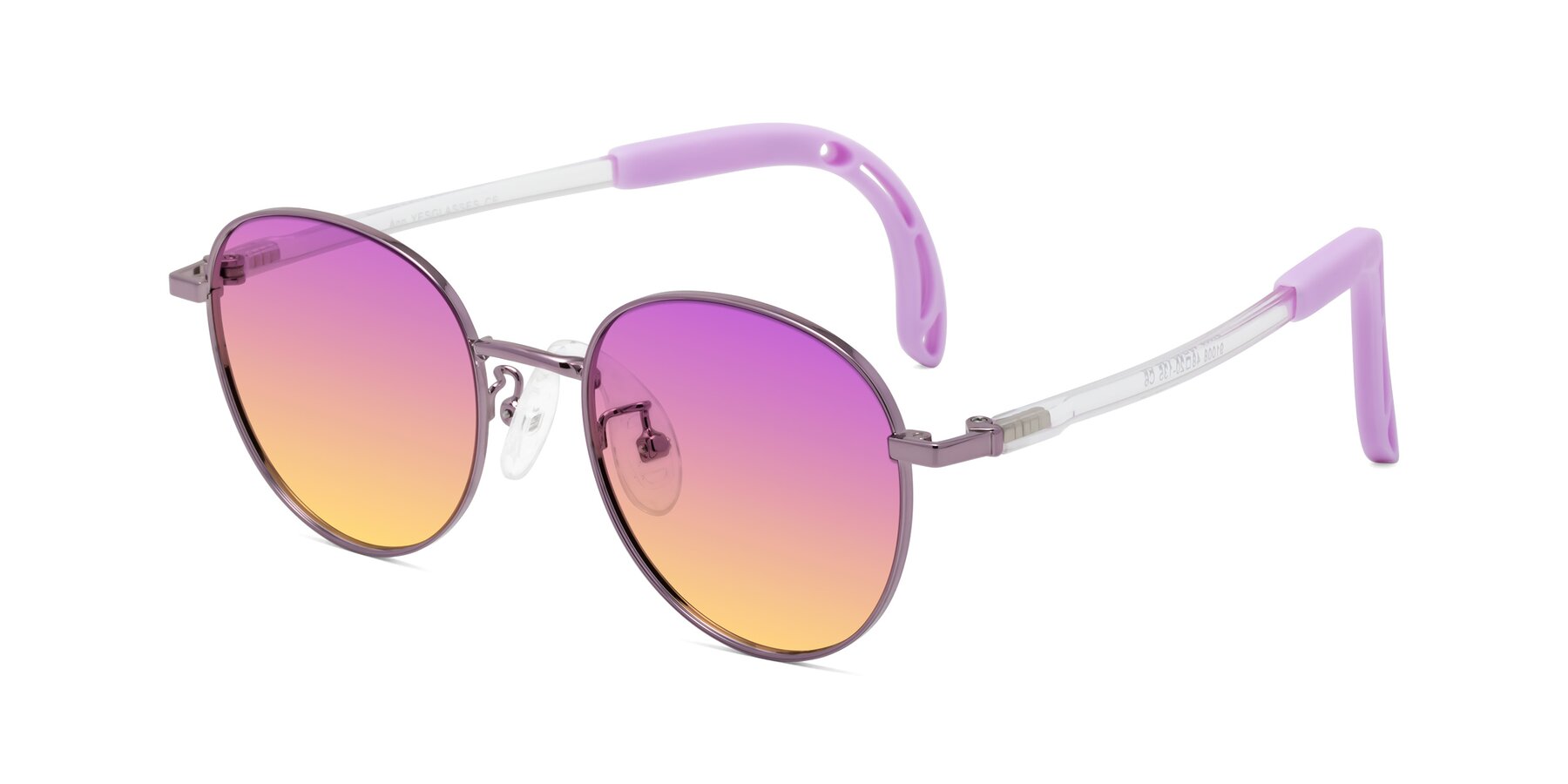 Angle of Ann in Magician Purple with Purple / Yellow Gradient Lenses