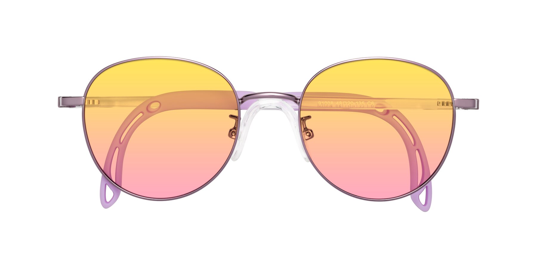 Folded Front of Ann in Magician Purple with Yellow / Pink Gradient Lenses