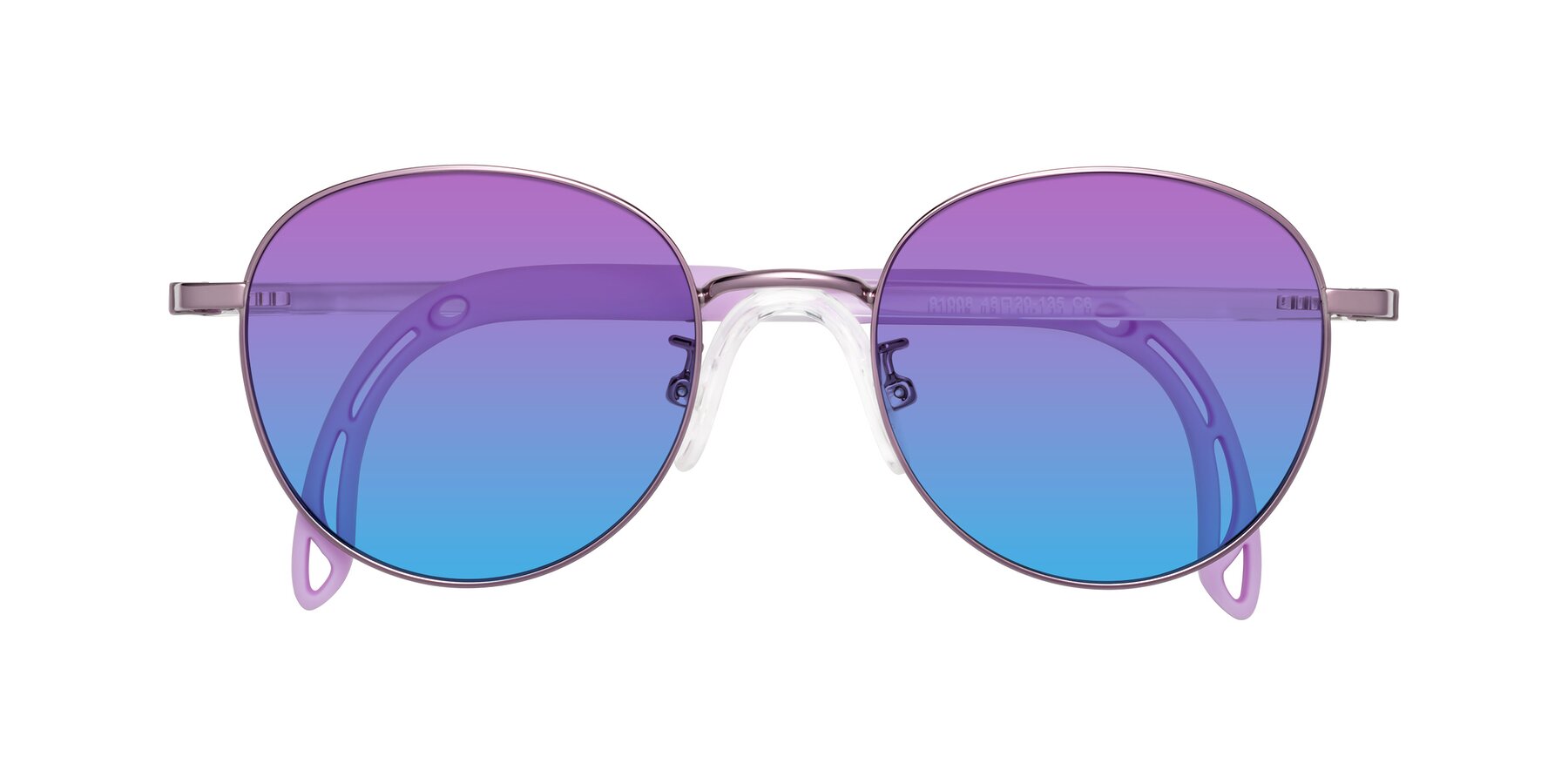 Folded Front of Ann in Magician Purple with Purple / Blue Gradient Lenses